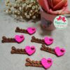 Adesivo Grampinho Coração Chocolate 10Und. (6754)