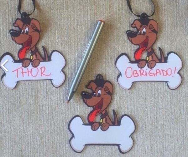 Gravata Tecido Média Cão Futebol/ Cãozinho Ossinho para escrever 10Und. (11077) - Image 2