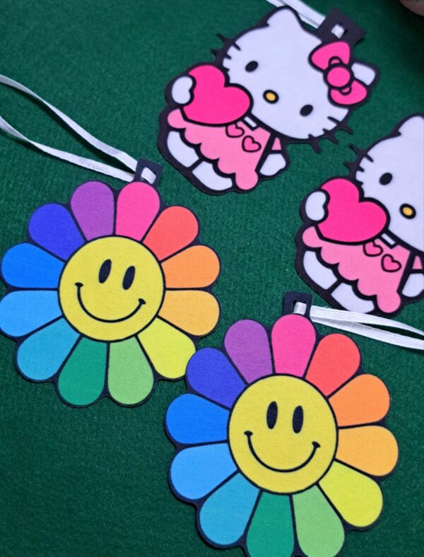 Medalha Tecido Média Hallo Kitty e Flor 10Und. (11154) - Image 4