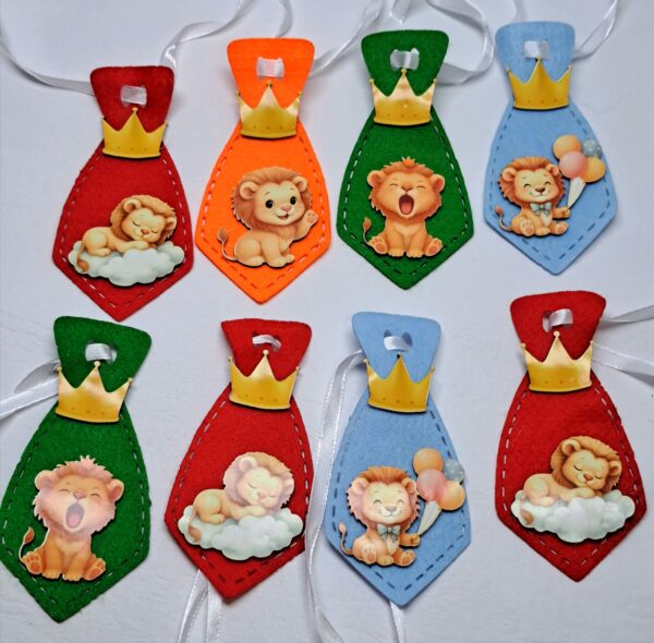 Gravata Leãzinho BABY Fofo Feltro 10und. Cores Sortidas - Image 5